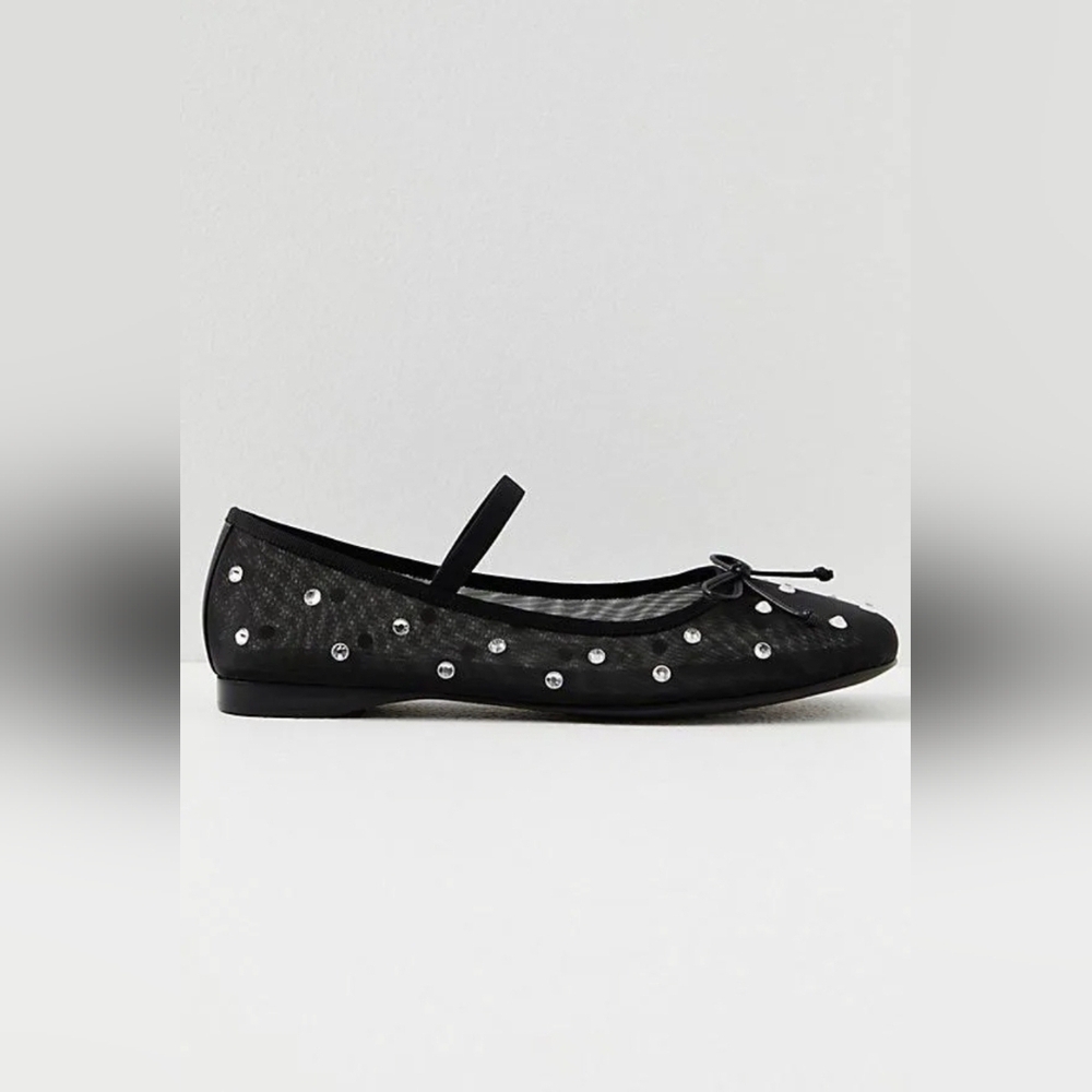 Jeffrey Campbell Black Studded Ballet Flats - Picture 4 of 9